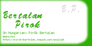 bertalan pirok business card