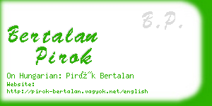 bertalan pirok business card